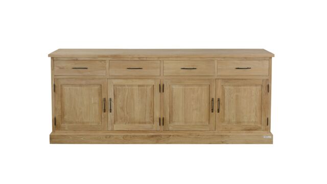 Teak Sideboard Classic 220 cm 4 Drehtüren + 4 Schubladen Classic-Line Diamond Collection