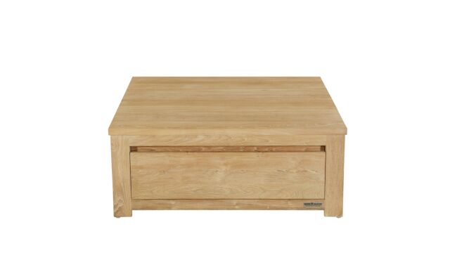 Square coffee table with 2 handleless drawers 100 x 100cm Diamond Collection
