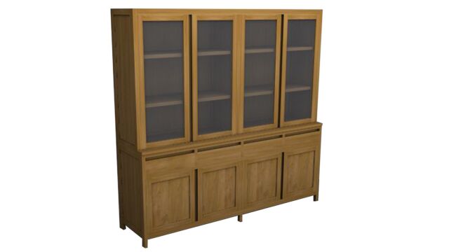 Display Cabinet Comfort 220cm 8 Doors + 4 Handleless Drawers Comfort-Line Diamond Collection
