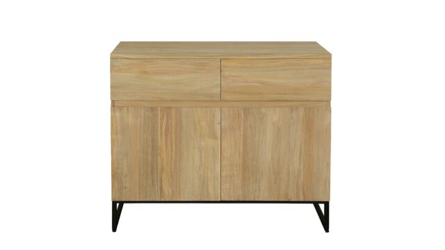 Teak Sideboard Modena 100cm with 2 hinged doors and 2 drawers - Diamond Collection
