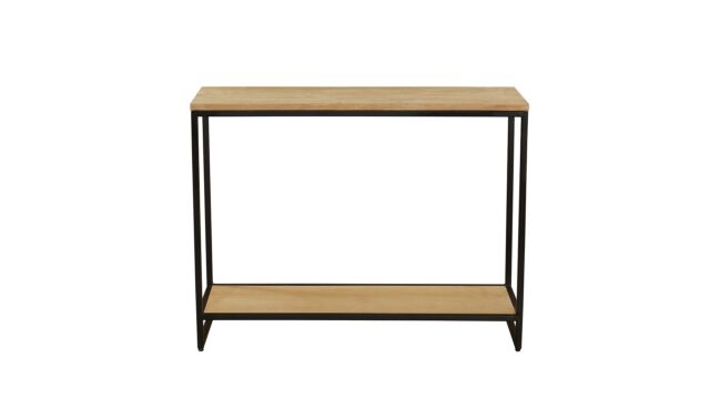 Console Murale Modena Double Plateau 100cm x 30cm x H78cm Teck Clair Brossé