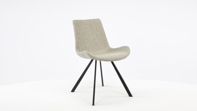 Chaise d'intérieur Egon Couleur Gris Clair Pieds Métal Noir