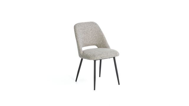 Esszimmerstuhl Alto Stoff Oasis Khaki – Beine aus schwarzem Metall