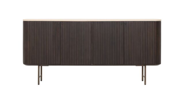 Maroon Dressoir 4 Deuren Mahonie - Mortex - Metalen Poten