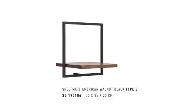 Shelfmate Type B Walnoot / Black 35cm x 25cm x H35cm 