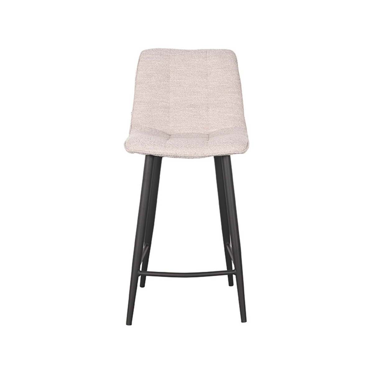 Bar stool Jelt - Natural Boucle - Black Metal Base