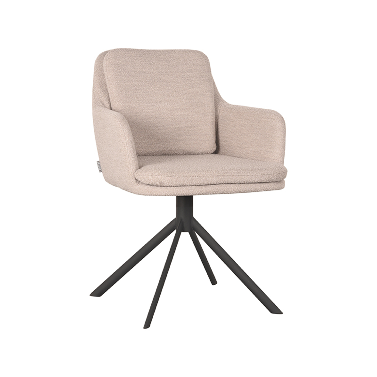 Chaise de salle à manger Joy - Boucle Naturelle - Piètement Métal Noir