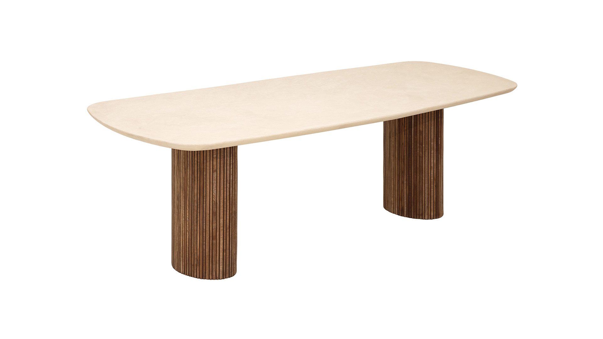 Lagoon Interieurtafel Deens Ovaal 240cm x 110cm x H76cm - Recup Teak - Mortex - Zwart Metalen Poten