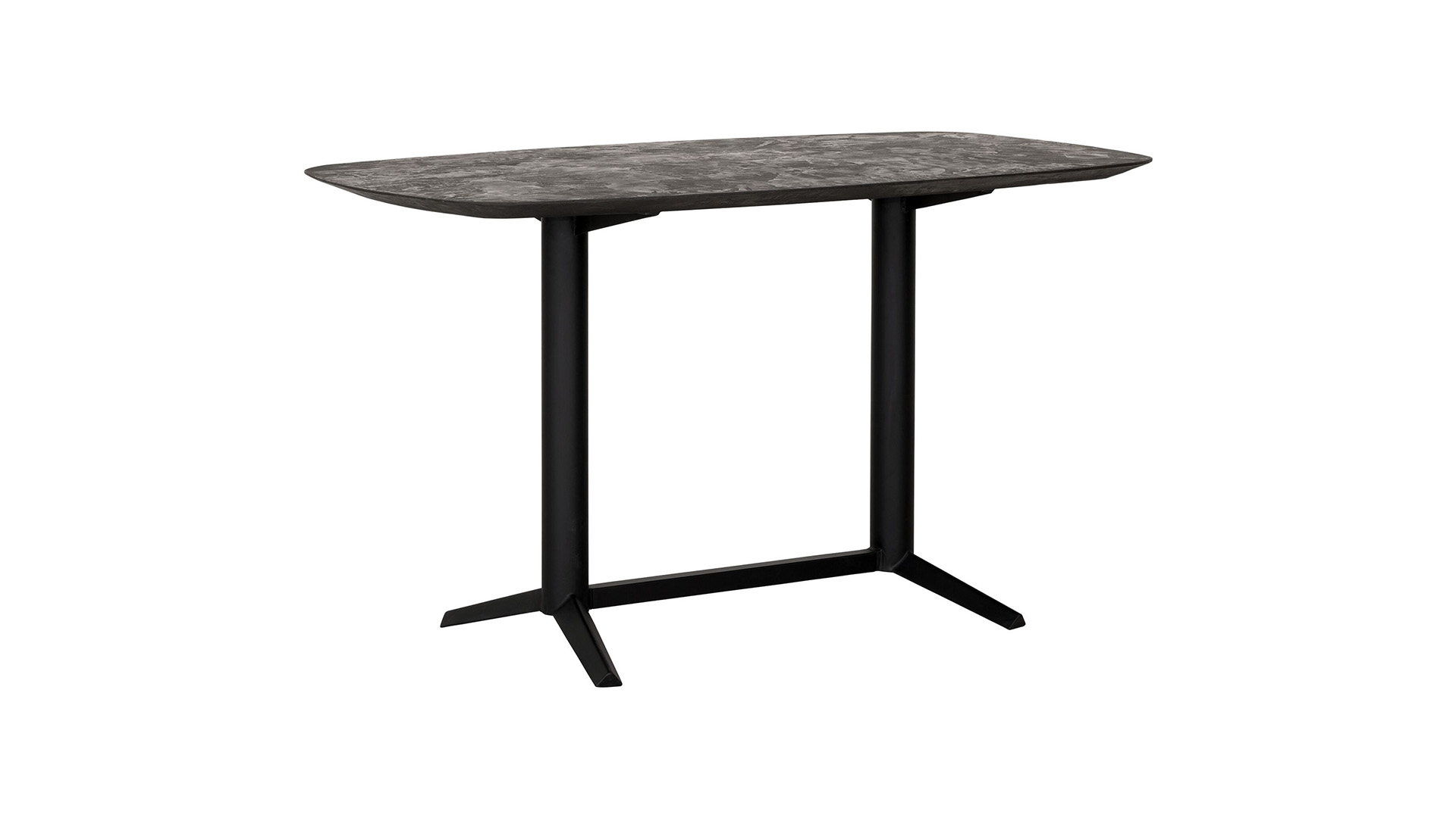 Table de comptoir Soho 160 cm x 90 cm x H90 cm plateau en mortex avec base en métal noir